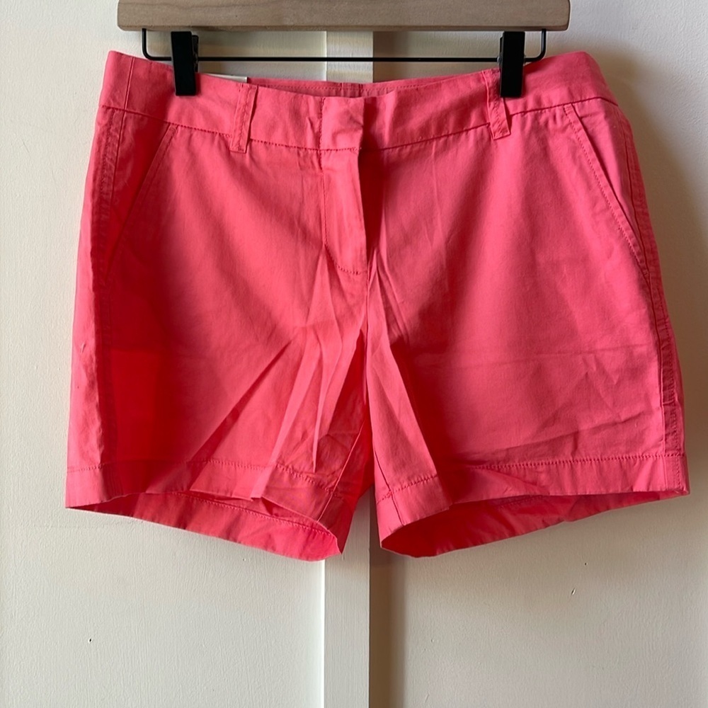 J. Crew Factory Coral Cotton City Fit Chino Shorts